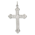 Sterling Silver Budded Cross Pendant, 53 x 32 mm