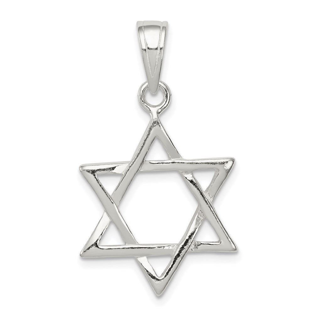 Sterling Silver Star of David Charm, 25 x 20 mm
