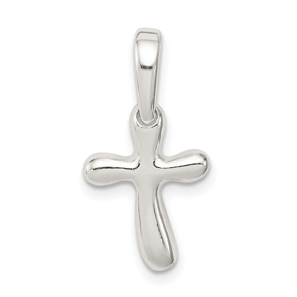 Sterling Silver Tiny Freeform Cross Charm, 23 x 12 mm