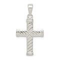 Sterling Silver Reversible Cross Pendant, 37 x 20 mm