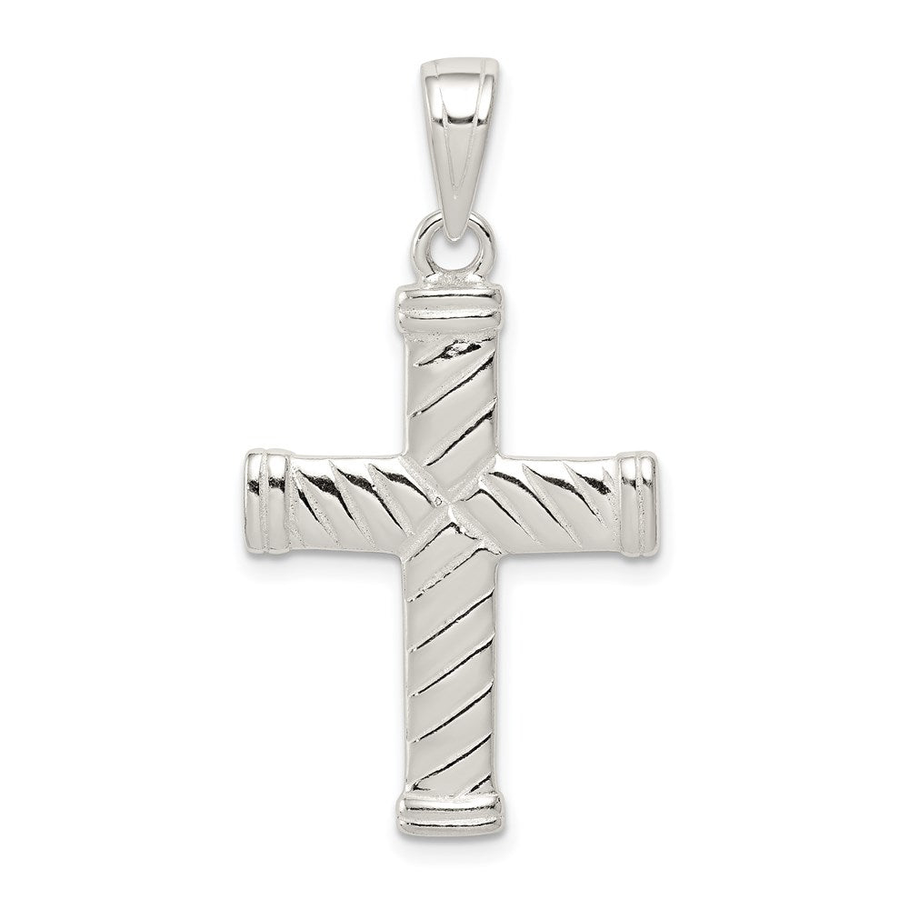 Sterling Silver Reversible Cross Pendant, 37 x 20 mm