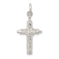 Sterling Silver INRI Crucifix Pendant, 28 x 13 mm