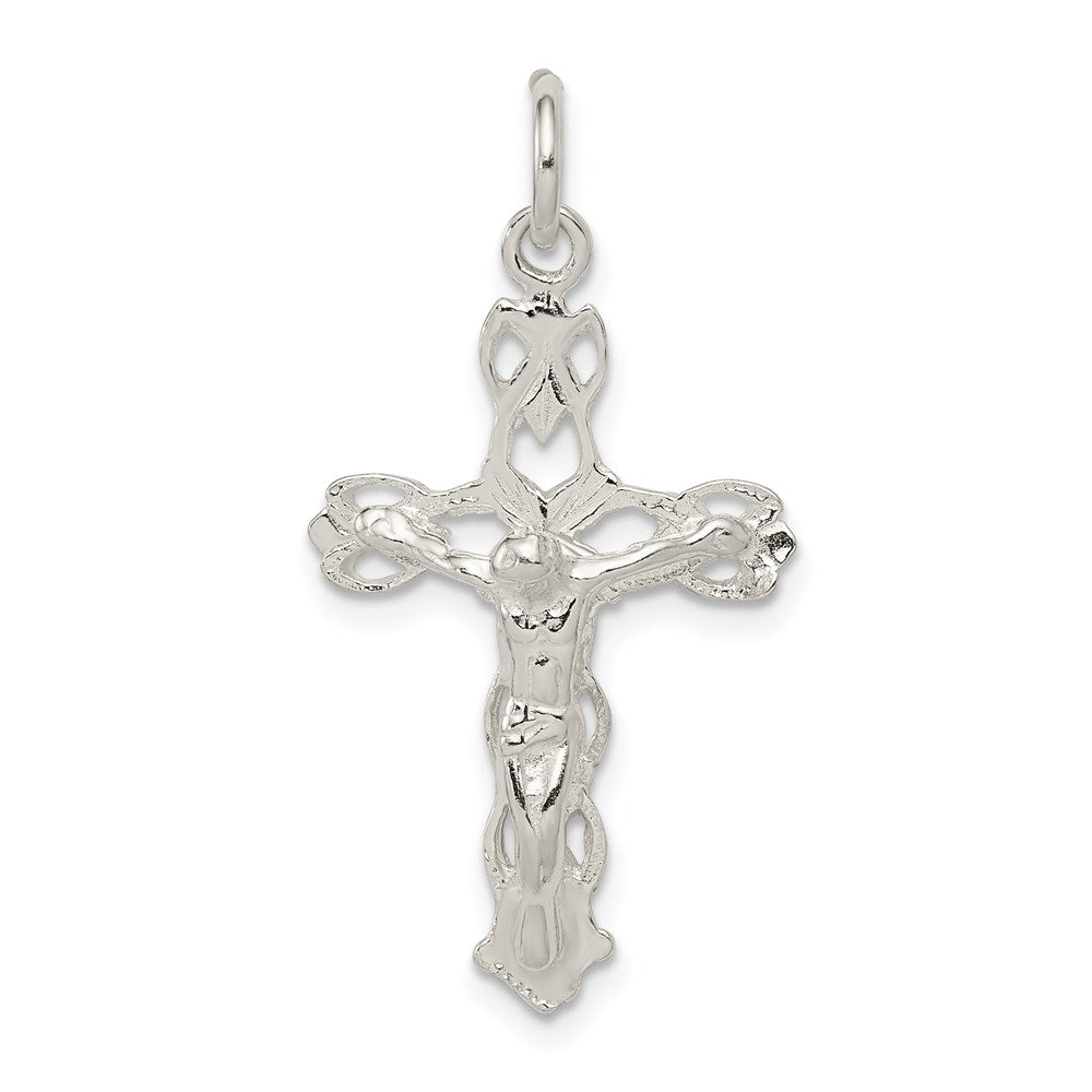 Sterling Silver Crucifix Charm, 30 x 16 mm