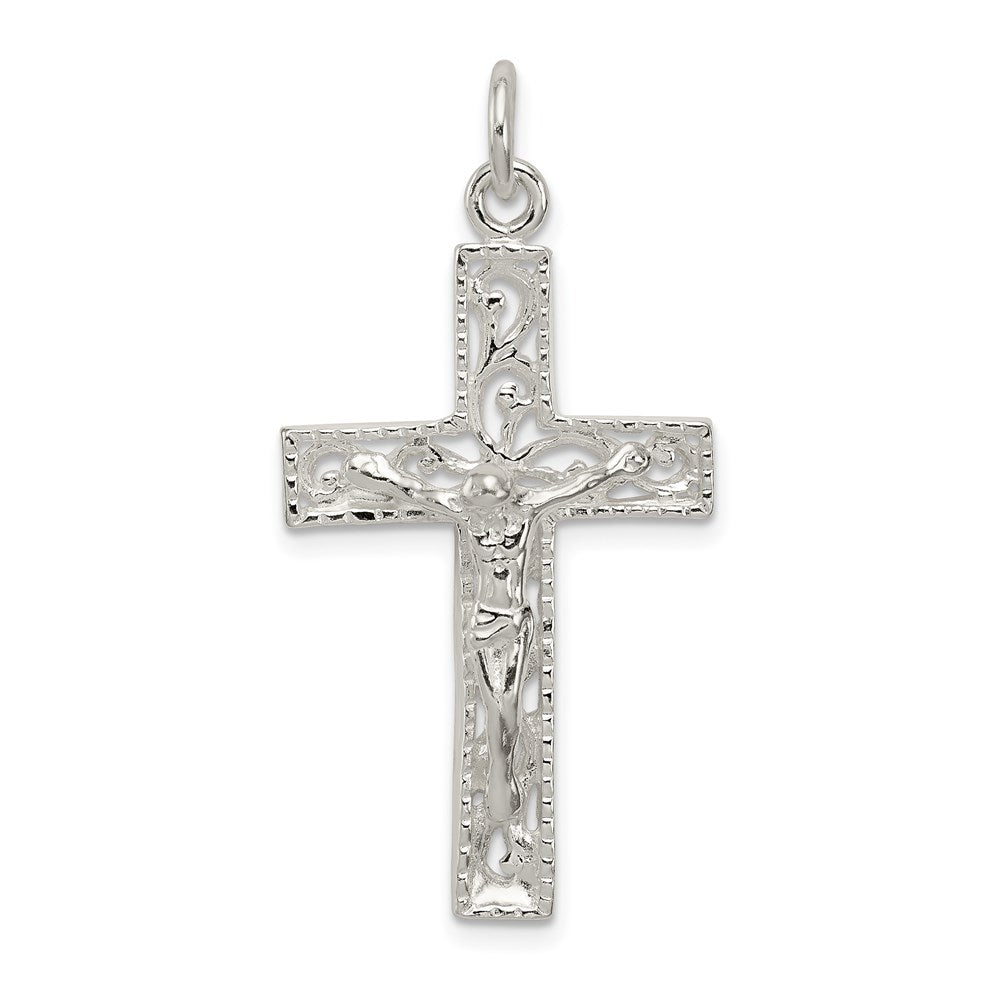Sterling Silver Crucifix Pendant, 37 x 19 mm