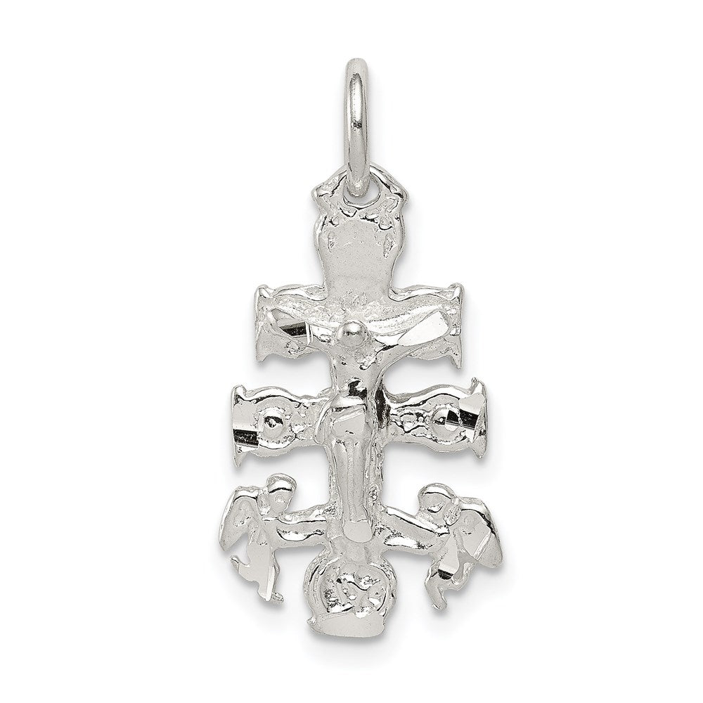 Sterling Silver Cara Vaca Crucifix Pendant, 25 x 11 mm