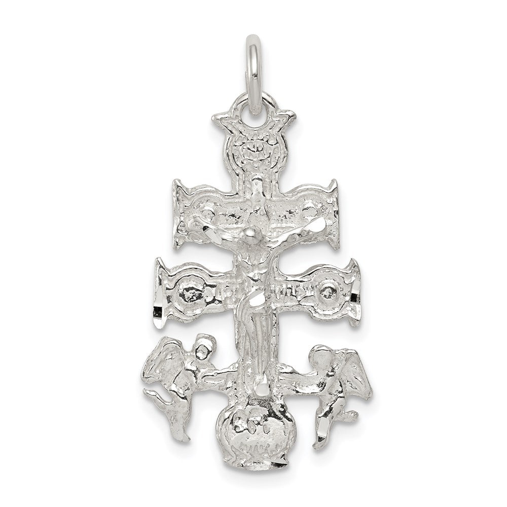 Sterling Silver Cara Vaca Crucifix Pendant, 31 x 16 mm