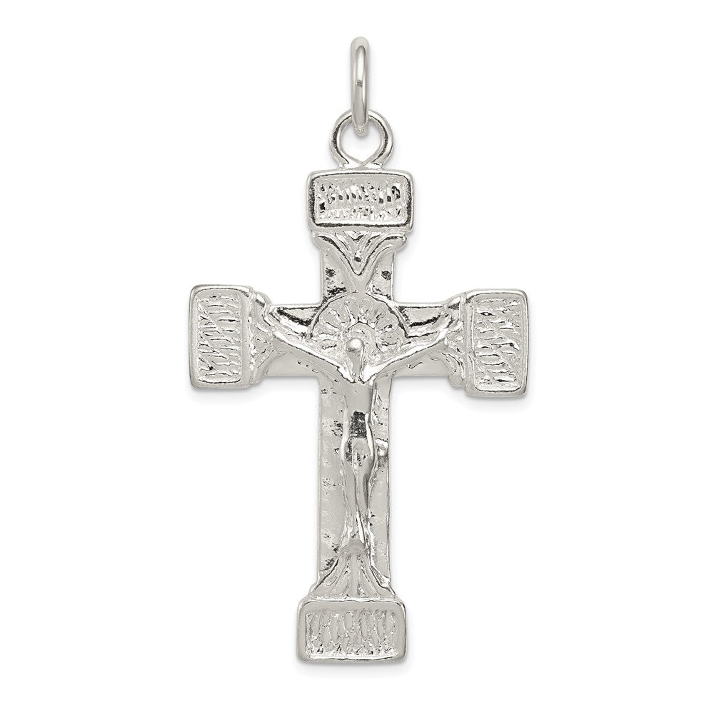 Sterling Silver Latin Crucifix Pendant, 55 x 30 mm
