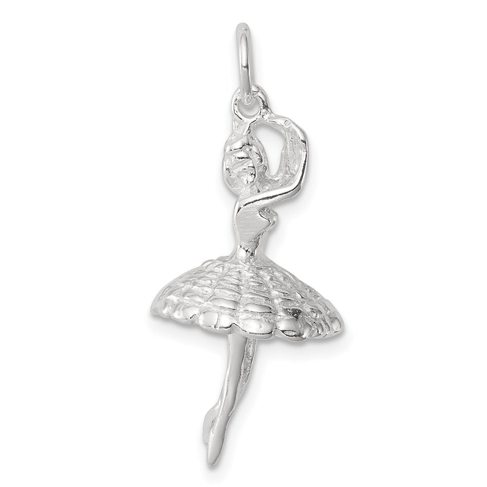 Sterling Silver Ballerina Charm, 27 x 13 mm