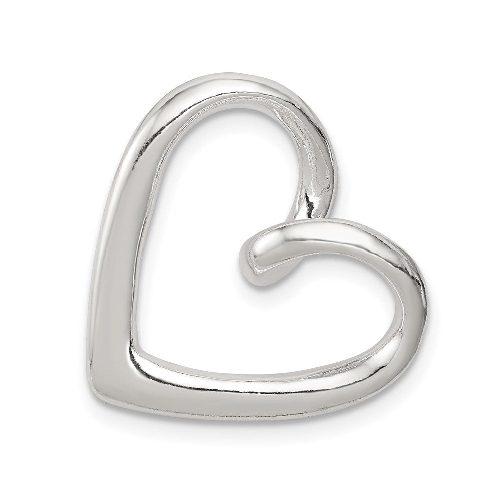 Sterling Silver Heart Slide, 21 x 20 mm