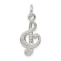 Sterling Silver Treble Clef Charm, 20 x 10 mm