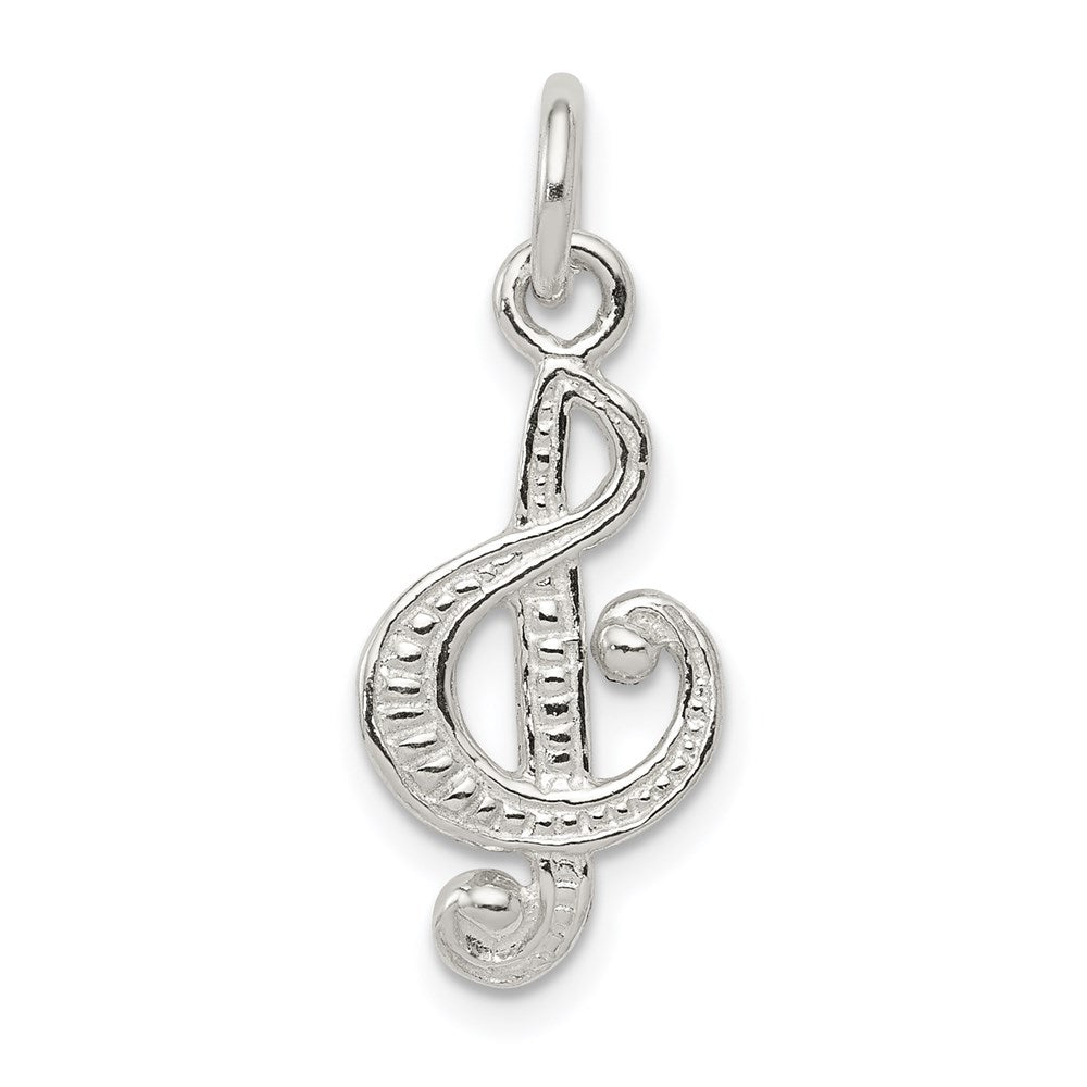 Sterling Silver Treble Clef Charm, 20 x 10 mm