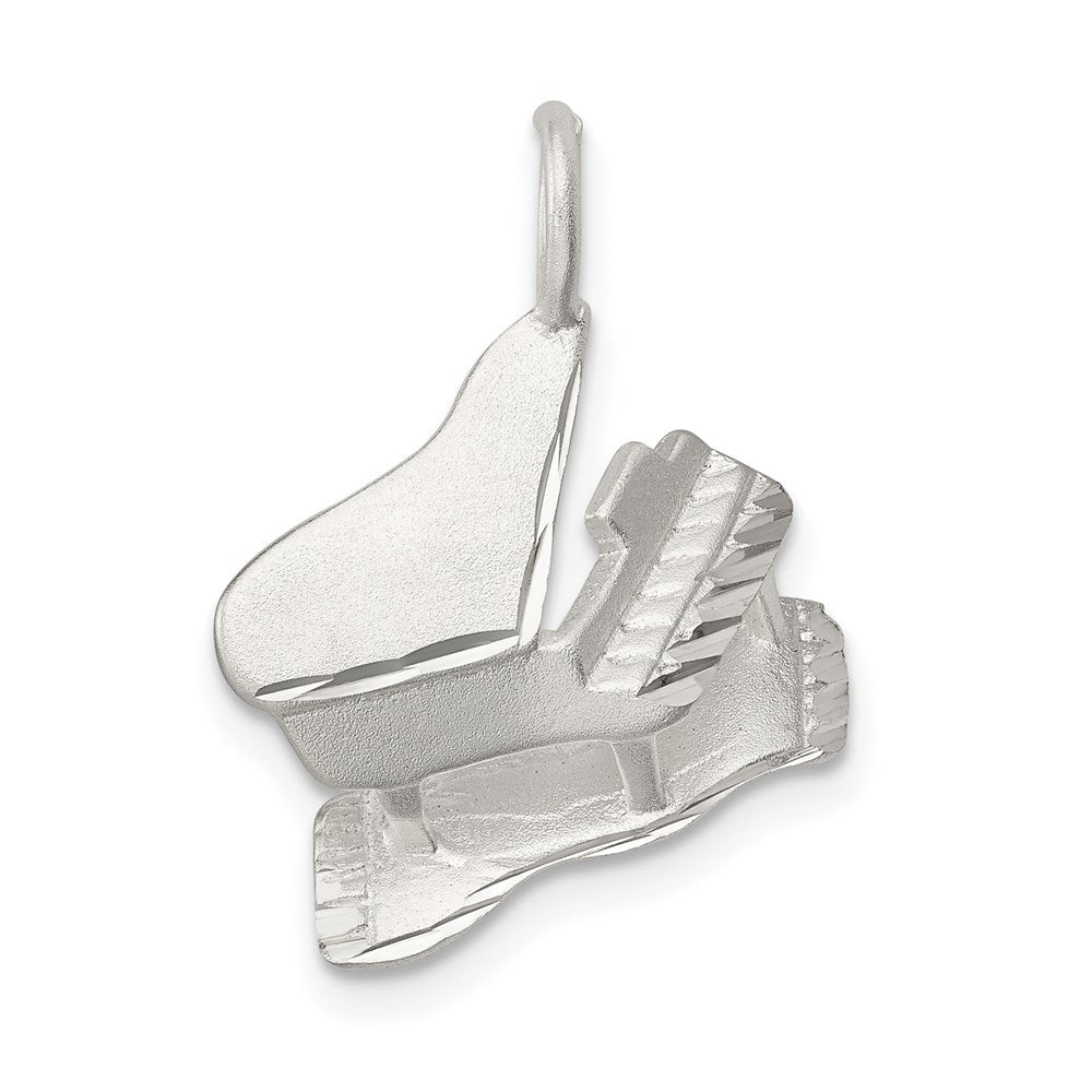Sterling Silver Piano Charm, 19 x 16 mm