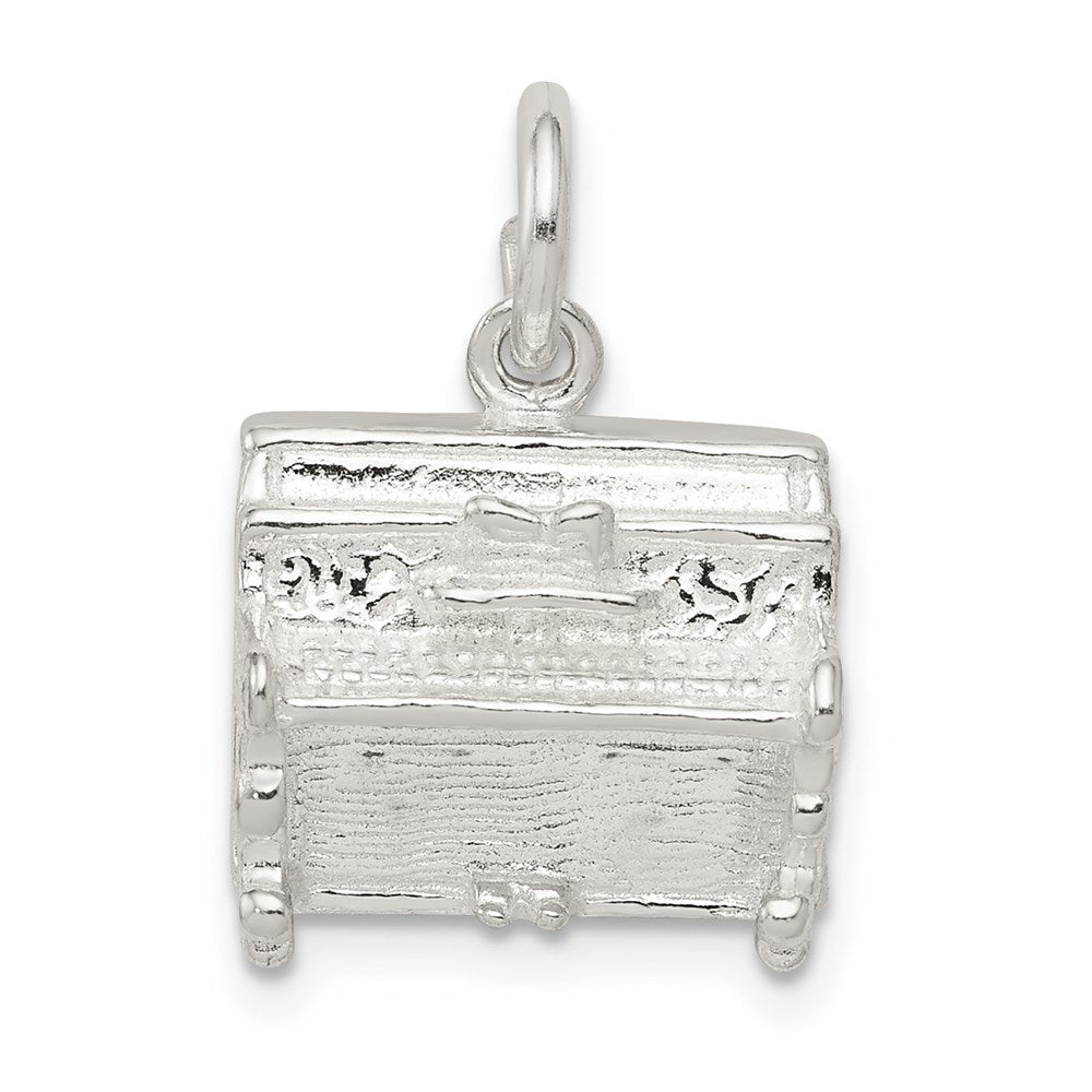 Sterling Silver Piano Charm, 15 x 13 mm