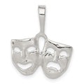 Sterling Silver Comedy/Tragedy Charm, 23 x 18 mm