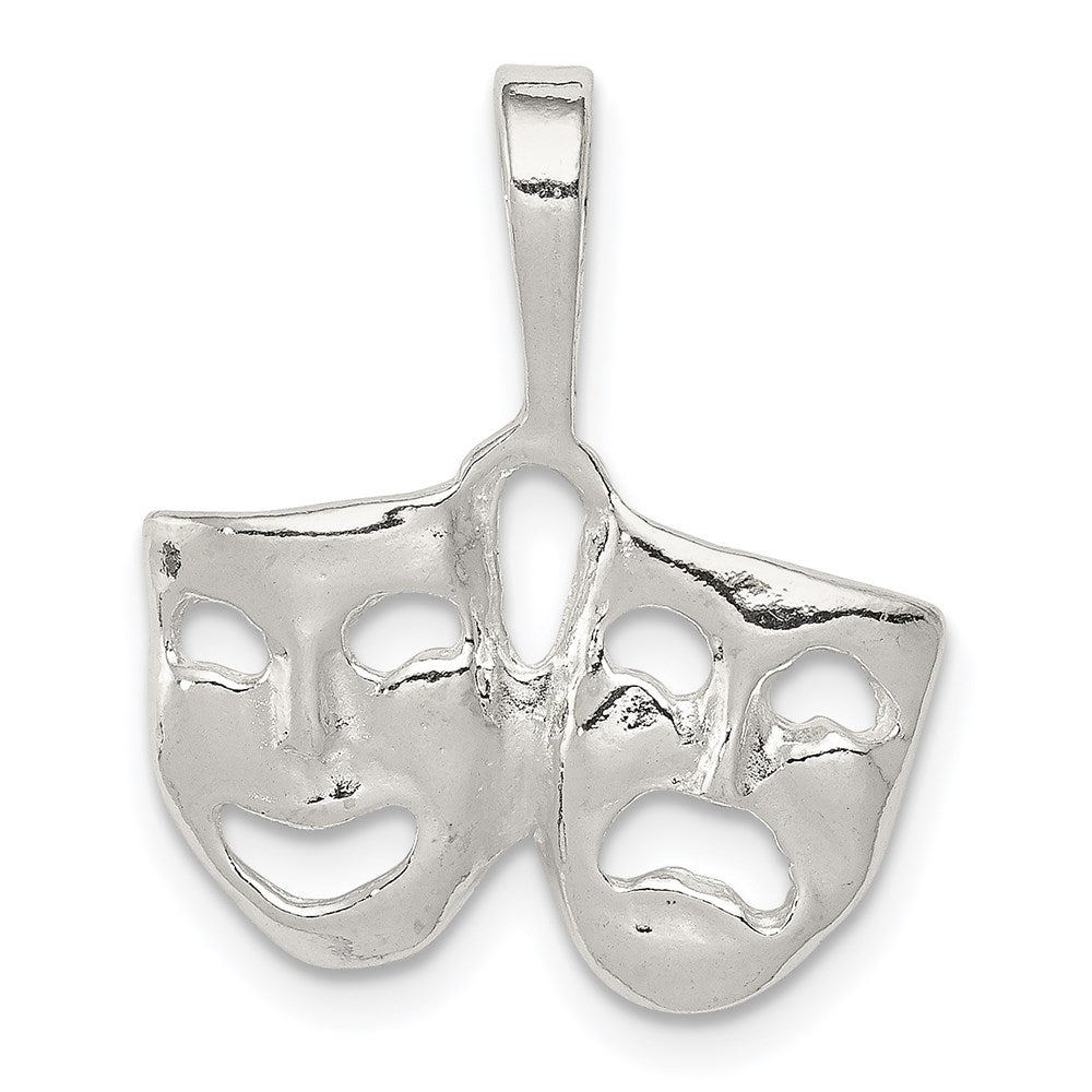 Sterling Silver Comedy/Tragedy Charm, 23 x 18 mm