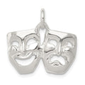 Sterling Silver Comedy/Tragedy Charm, 16 x 22 mm