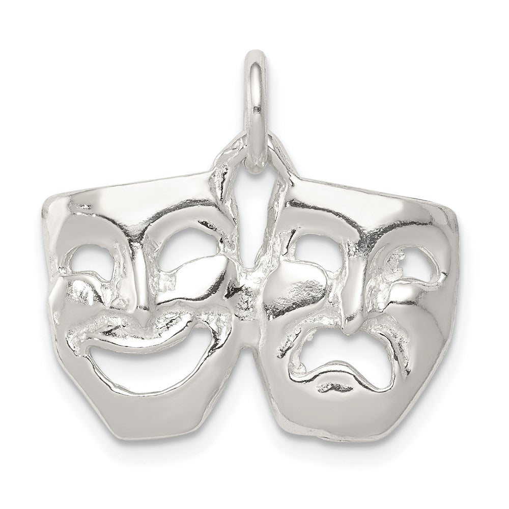 Sterling Silver Comedy/Tragedy Charm, 16 x 22 mm