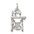 Sterling Silver Sewing Machine Charm, 21 x 14 mm