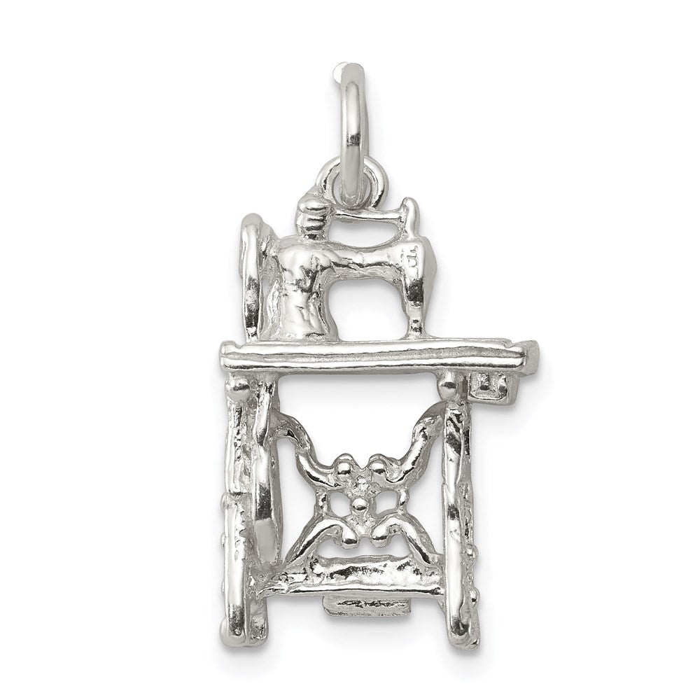 Sterling Silver Sewing Machine Charm, 21 x 14 mm