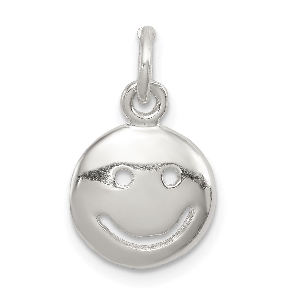 Sterling Silver Happy Face Charm, 15 x 12 mm