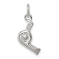 Sterling Silver Hair Dryer Charm, 20 x 10 mm