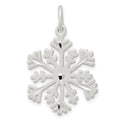 Sterling Silver D/C Satin Snowflake Charm, 28 x 19 mm