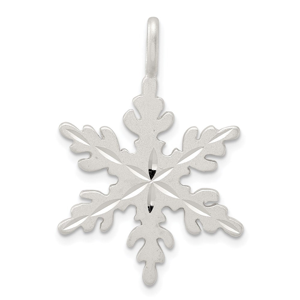 Sterling Silver Snowflake Charm, 34 x 23 mm