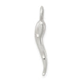 Sterling Silver Satin Italian Horn Charm, 26 x 4 mm