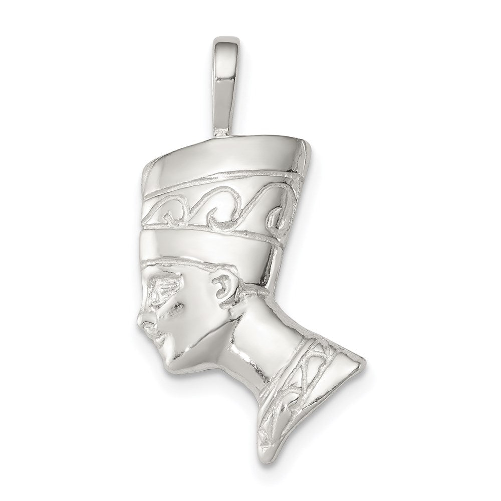 Sterling Silver Nefertiti Charm, 28 x 14 mm