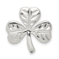 Sterling Silver Polished Diamond-cut Shamrock Chain Slide, 20 x 19 mm
