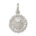 Sterling Silver Sunflower Charm, 20 x 12 mm