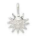 Sterling Silver Sun Charm, 20 x 12 mm