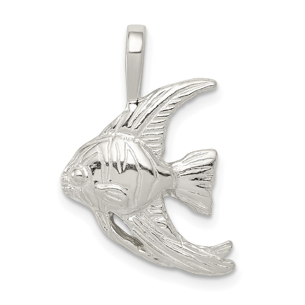 Sterling Silver Fish Charm, 24 x 16 mm