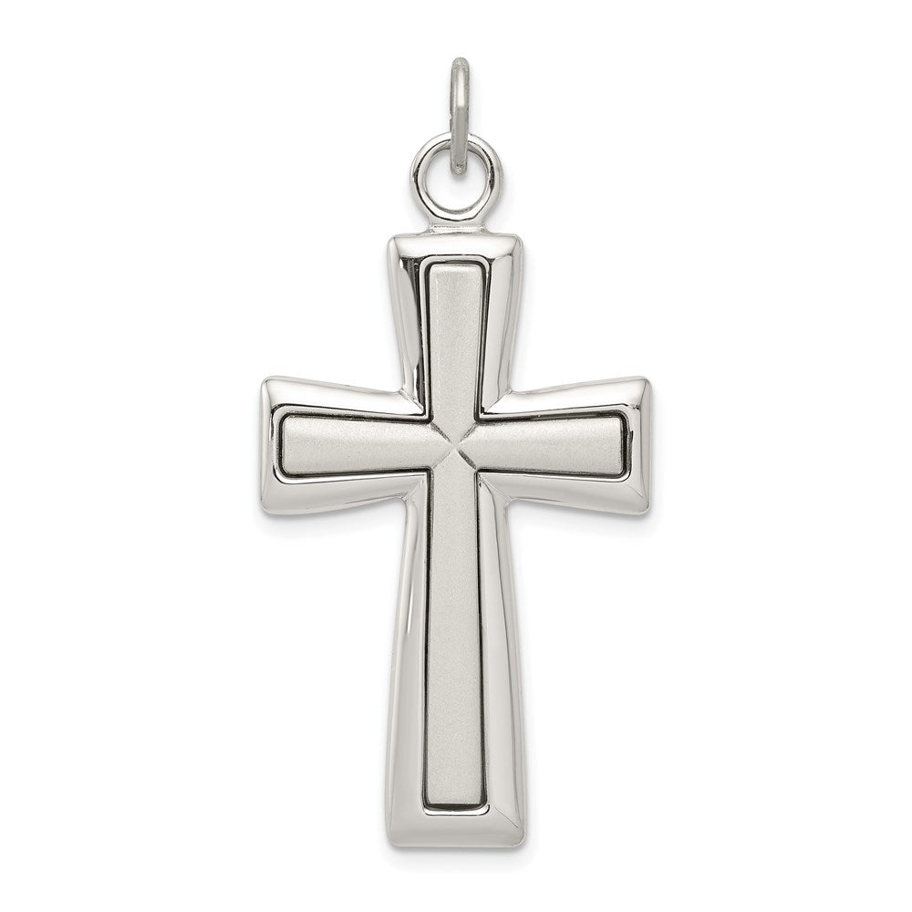 Sterling Silver Latin Cross Pendant, 40 x 22 mm
