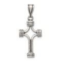 Sterling Silver Antiqued Cross Pendant, 39 x 16 mm
