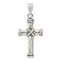 Sterling Silver Antique Cross Pendant, 48 x 22 mm