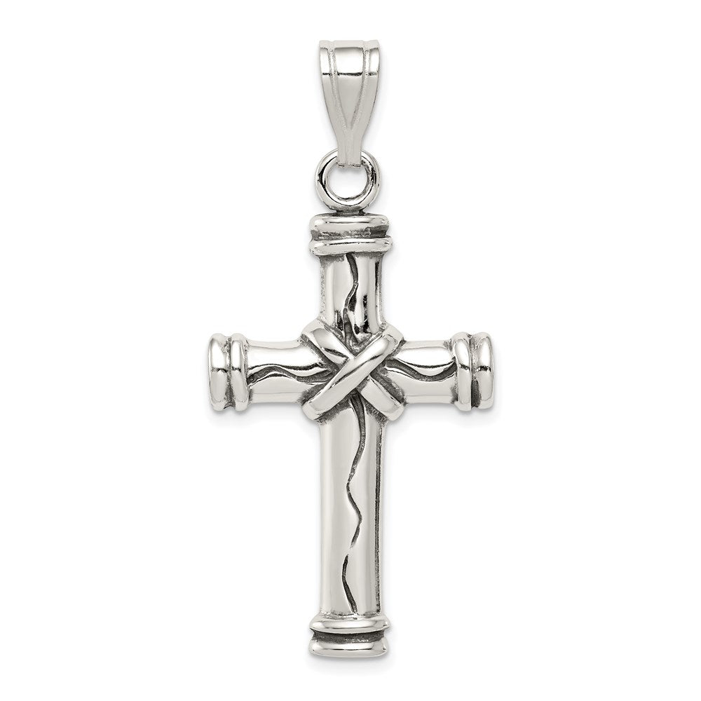 Sterling Silver Antique Cross Pendant, 48 x 22 mm