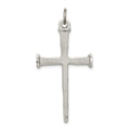 Sterling Silver Antiqued Nail Cross Pendant, 42 x 22 mm