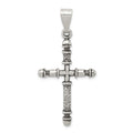 Sterling Silver Antiqued Cross Pendant, 49 x 24 mm