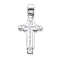Sterling Silver CZ Cross Pendant, 68 x 33 mm