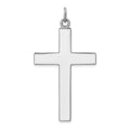 Sterling Silver Platinum-plated Cross Lord's Prayer Pendant, 44 x 26 mm