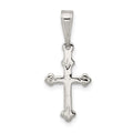 Sterling Silver Budded Cross Charm, 24 x 11 mm