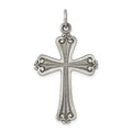 Sterling Silver Antiqued Cross Pendant, 36 x 22 mm