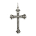 Sterling Silver Antiqued Cross Pendant, 35 x 22 mm, 1.35 g