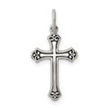 Sterling Silver Antiqued Cross Charm, 20 x 12 mm