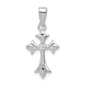 Sterling Silver Rhodium-plated CZ Cross Pendant, 25 x 11 mm