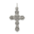 Sterling Silver Antiqued Cross Pendant, 31 x 20 mm