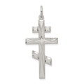 Sterling Silver Eastern Orthodox Cross Pendant, 36 x 18 mm