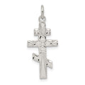 Sterling Silver Eastern Orthodox Cross Charm, 22 x 10 mm
