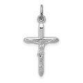 Sterling Silver Platinum-plated Passion Crucifix Charm, 25 x 12 mm